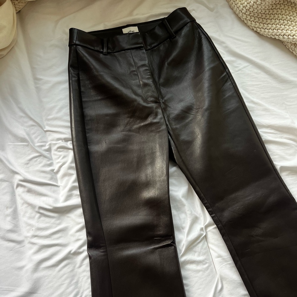 Aritzia Brown Leather Pants